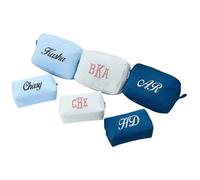 Qijundian Bolsa de maquillaje con nombre bordado, bolsa de cosméticos personalizada, bolsas de maquillaje de belleza, bolsas de aseo monogramadas para dama de honor, regalo de dama de honor, Varios