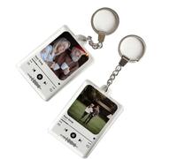 Qijundian Llavero personalizado de Spotify con foto, llavero personalizado con placa de canción, llavero para parejas, aniversario de boda, Claro, 6*4*0.3cm