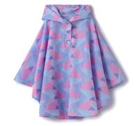 QIKADO Chubasquero Para Niños, Poncho de Clase Grande, Primavera y Otoño - Lunares Azules/S/1-3 Años
