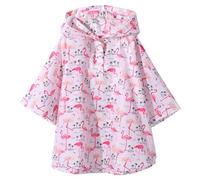 QIKADO Impermeables Niños Unisexo Capas con Capucha y Botones Flamenco rojo/L