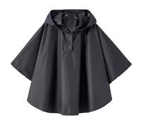 QIKADO Poncho Lluvia Niño Impermeable con Capucha y Botones, Chubasqueros para Niños y Niñas Impermeables 1 año 2 años 3 años Negro/S