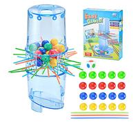 Qikam Juego Kerplun-k, juegos de para niños con cuentas, palos y unidad de juego, juego de palos de tracción rápido y divertido para 2 a 4 jugadores, juego para concentración, atención y