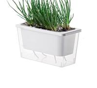 Qikam Macetas de Riego Inferior | Contenedor plantación Rectangular Estrecho | Macetero para Verduras balcón | para Cultivar Frutas, Verduras en Apartamento, Jardín, Patio, Hogar,
