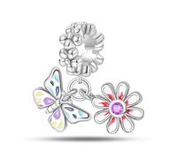 QIKAOLA 925 abalorios de plata esterlina para Pandora pulseras collar colgante de animales cuentas Compatible con pulseras y collares europeos para las mujeres niñas
