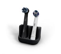 Qikfresh - Soporte para 2 cepillos | Fara Cabezales de cepillos dentales de Oral B, iO, Philips Sonicare, Waterpik, Fairywill | Fabricado en Silicona Apta para Alimentos (Negro)