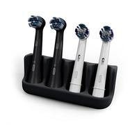 Qikfresh - Soporte para 4 cepillos | Fara Cabezales de cepillos dentales de Oral B, iO, Philips Sonicare, Waterpik, Fairywill | Fabricado en Silicona Apta para Alimentos (Negro)