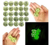 QiKKago ̣ σ 5 Dados De Juego Verdes, Efecto Mágico De Brillar En La Oscuridad, Dados Verdes Imprescindibles para Jugar con Fluidez, Regalo Original para Hombre Y Mujer