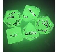 QiKKago ̣ σ ¡Juego de Dados de plástico Verde Que Brillan en la Oscuridad para iluminar tu Vida! -E006