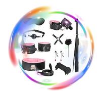 QiKKago 10 Piezas De PuñOs De Yoga De Cuero PortáTiles con DiseñO Multifuncional, Accesorios Casuales Profesionales para Deportes De Interior, Regalo De Pareja - Accesorios De Fitness - Z + 11 (Rosa)