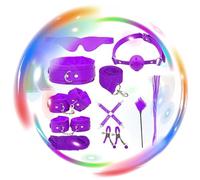 QiKKago 10 Piezas Lichee PatróN Multifuncional Doble Entrenamiento Banda EláStica, Conjunto Ajustable para Parejas Regalo - Accesorios De Fitness - Z + 12 (PúRpura)