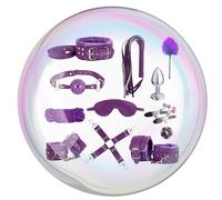 QiKKago 12pcs Set Material De Cuero Correa De Lujo con Adecuado para Todo Tipo De Camas, CóModos Accesorios De Fitness Ajustables - Z + 7 (PúRpura)