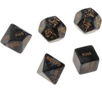 QiKKago 5 Dados De Juego Negros Moda, con GuíA De AccióN Clara, Regalos para Parejas RomáNticas - D1