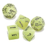 QiKKago 5 Dados De Juego Verde De Moda, Adecuados para Uso Nocturno, FáCiles De Almacenar Y Lavar, Regalos para Parejas - D1