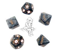 QiKKago 5 En 1 CláSico Juego Multifuncional Negro Dados, Accesorios Deportivos Interiores, Regalos para Parejas - D1