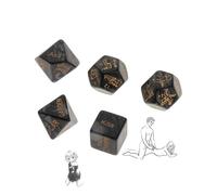 QiKKago 5 En 1 PláStico CláSico Juego Multifuncional Negro Dados, GuíA De AccióN Muy Creativa, Regalo De Pareja - D28