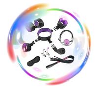 QiKKago 8 Piezas De Kit De Fitness De Cuero Esponja con Accesorios De Estiramiento, Entrenador Multifuncional para Hombre Y Mujer - Accesorios De Fitness -Z + 8 (PúRpura)