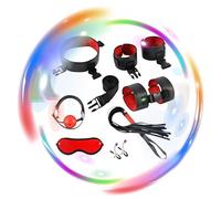 QiKKago 8 Piezas De Kit De Fitness De Cuero Esponja con Accesorios De Estiramiento, Entrenador Multifuncional para Hombre Y Mujer - Accesorios De Fitness -Z + 8 (Rojo)