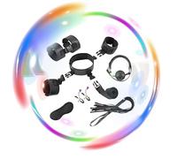 QiKKago 8 Piezas De Kit De Fitness De Cuero Esponja con Accesorios De Estiramiento, Entrenador Multifuncional para Hombre Y Mujer - Accesorios De Fitness -Z + 8 (Negro)