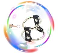 QiKKago Accesorio De Anillo Antideslizante De Fitness Multifuncional con Dos Anillos De Acero Inoxidable Conectados - Regalo De Pareja-K + 9 (Corto)