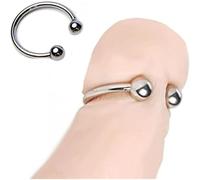 QiKKago Accesorio De Anillo Fijo Semi Abierto De Acero Inoxidable De 40mm con DiseñO De Cuentas Redondas, Accesorio De Anillo EláStico Liso para Entrenamiento Masculino - Y2