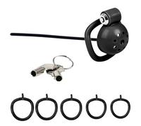 QiKKago Accesorio De Jaula Protectora Multifuncional De Resina Negra, Herramienta Ligera Y CóModa, Mejora El Poder De Combate, Viene con 4 Anillos De Diferentes TamañOs, Regalo De Pareja - H2