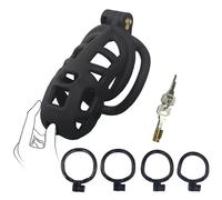 QiKKago Accesorio PortáTil Especial De ProteccióN De Fitness con 4 Anillos De TamañO, Cerradura De Resina Negra PortáTil para La ExploracióN Personal - K + 1 (S)