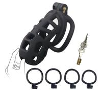 QiKKago Accesorio PortáTil Especial De ProteccióN De Fitness con 4 Anillos De TamañO, Cerradura De Resina Negra PortáTil para La ExploracióN Personal - K + 1 (M)
