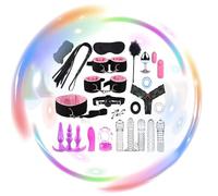 QiKKago Accesorios De Entrenamiento De TraccióN De 25 Piezas con Correa De Entrenamiento De Yoga ExtraíBle - Accesorios De Fitness - Z + 10 (Rosa)