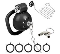 QiKKago Accesorios De Jaula De Fitness De Resina Negra, con 4 Anillos Diferentes, para Mejorar La Dureza Y La Resistencia, Herramientas Ligeras Y CóModas, Regalos para Parejas - H9