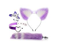 QiKKago Accessori Multifunzionali per Sport Invernali: 4 Pezzi Nylon Volpe Gatto Gioco Di Ruolo Bianco E Viola, Attrezzatura Fitness Yoga, Regalo Originale - K25