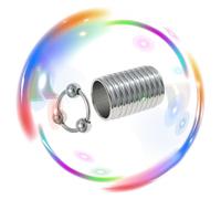 QiKKago Acero Inoxidable Masculino Multifuncional En Forma De Cubo Accesorio De Anillo De Fitness Compacto con 3 Anillos De Cuentas - Regalo De Pareja-K + 3