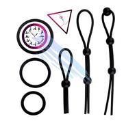 QiKKago Anillo De Silicona Cuerda Corta De Silicona Negro Set-Q