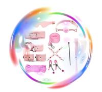 QiKKago Banda EláStica De Entrenamiento Doble Multifuncional De 10 Piezas De Lichee con PatróN, Conjunto Ajustable para Parejas Regalo-Pareja Regalo-K + 14 (Rosa)