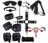 QiKKago Bdsm RetencióN 10 Piezas De Cuero Negro MuñEca Y Cintura Entrenamiento Conjunto, Adecuado para Diversas Actividades De Fitness Y Equipo De Todos - K9