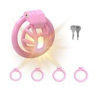 QiKKago Caja Protectora Transpirable De Resina Rosa con 4 Anillos, Accesorios Deportivos para La Comodidad Masculina (MinúScula) - H4