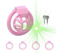 QiKKago Caja Protectora Transpirable De Resina Rosa con 4 Anillos, Accesorios Deportivos para La Comodidad Masculina (Electrodo Positivo) - H4