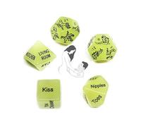 QiKKago Cinco Dados De Juego Nocturno De PláStico Fluorescente Verde, Que Ofrecen Una Variedad De Instrucciones De AccióN, Regalos para Parejas - D6