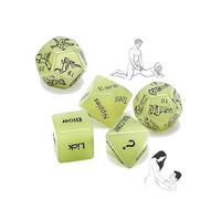 QiKKago Cinco Juegos De PláStico Fluorescente Verde Multifuncionales Dados, Luminosos por La Noche, Imprescindibles para Fiestas En Interiores - D26