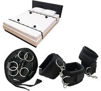 QiKKago Cintura EláStica De 7 Anillos De Nylon Multifuncional Negro con Correas Ajustables De MuñEca Y Tobillo, CóModo Equipo De Masaje, Regalo De Pareja - K + 7