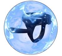 QiKKago Cinturón de Entrenamiento de Cuero Delicado Negro de Las Mujeres con Correa Ajustable de Varilla de Silicona Lisa Larga con Accesorio Redondo (Tamaño S)