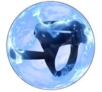 QiKKago Cinturón de Entrenamiento de Cuero Delicado Negro de Las Mujeres con Correa Ajustable de Varilla de Silicona Lisa Larga con Accesorio Redondo (Tamaño L)