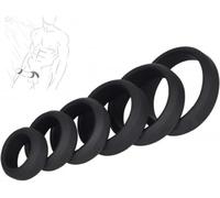 QiKKago CláSico Negro 6 Anillos De Fitness De Silicona Suave para Entusiastas del Fitness, Accesorios Deportivos Interiores - D2