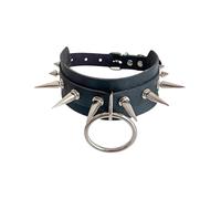QiKKago Collar Multifuncional De Pendientes De Cuero Negro, DiseñO De Anillo De Clavos De Moda, Equipo De Fitness Adecuado Para Todos, Regalo Para Parejas - K1