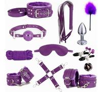 QiKKago Conjunto De Fitness AeróBico Interior De Cuero Morado De 12 Piezas para Abrir Una Nueva Experiencia De Deportes En Casa - D4