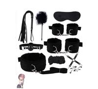 QiKKago Conjunto Deportivo De Nylon Negro De Fitness Interior Eficiente De 10 Piezas, Pulsera De Nylon Ajustable Y Correa De Tobillo, con LáTigo De Entrenamiento - D30