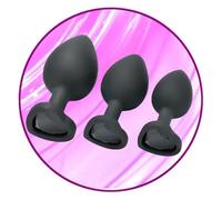 QiKKago Cono Cónico de Silicona Suave de 3 Piezas con Exquisitas Decoraciones en Forma de Corazón, Accesorio Portátil para el Entrenamiento de Cadera (Negro)