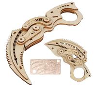 QiKKago Cuchillo Karambit madera rompecabezas CSGO Mariposa cuchillo de entrenamiento falso mariposa Balisong entrenador caza bolsillo gravedad regalos originales para adultos hombres mujeres niños