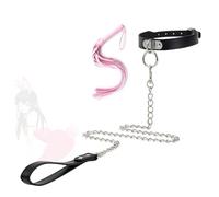Qikkago Cuero Negro Ferrule Neckpiece Horsewhip Set -Z