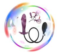 QiKKago Entrenador De Cadera En Forma De Gota PúRpura Inflable con Bomba De InflacióN Negra, Camilla De Silicona Inflable para El Entrenamiento Muscular - Accesorios De Entrenamiento - Z + 19