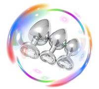 QiKKago Entrenadores Multifuncionales De Cadera De Acero Inoxidable 3pcs con Diamantes En Forma De CorazóN De Colores Diferentes Y Accesorios CóNicos De Metal para El Desgaste -K+11 (Blanco)